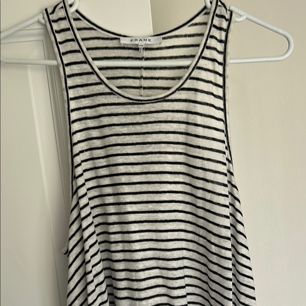 Frame Denim Black and White Striped Women's Top